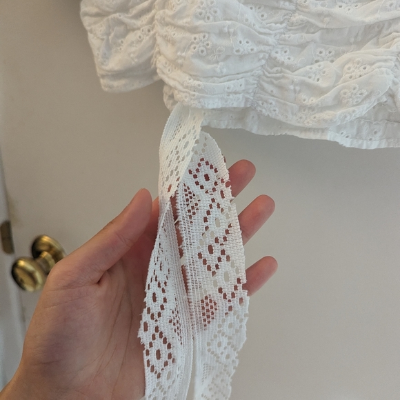 Gorgeous Rinascimento 100% Cotton Princess Puff Sleeve Cropped Blouse - Picture 6 of 10